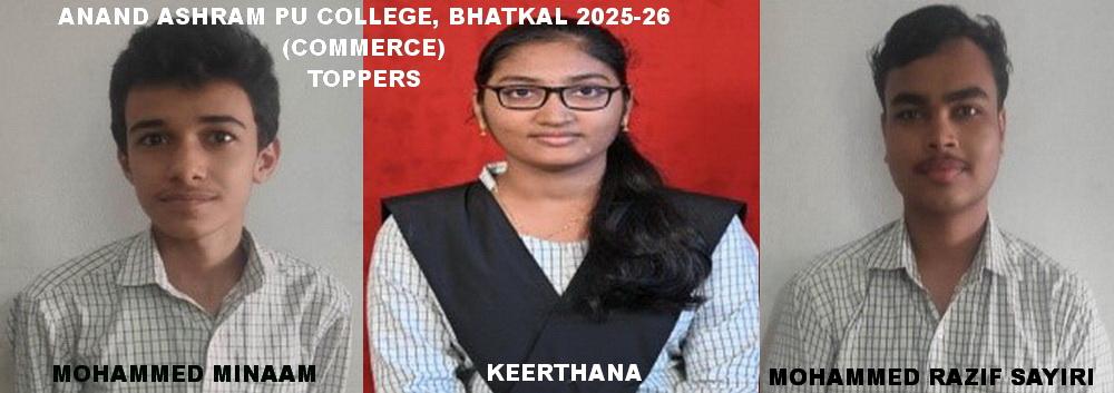ANAND ASHRAM PU COLLEGE BHATKAL COMMERCE TOPPERS