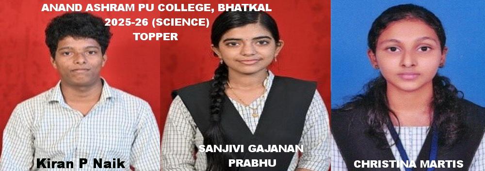 ANAND ASHRAM PU COLLEGE BHATKAL SCIENCE TOPPERS