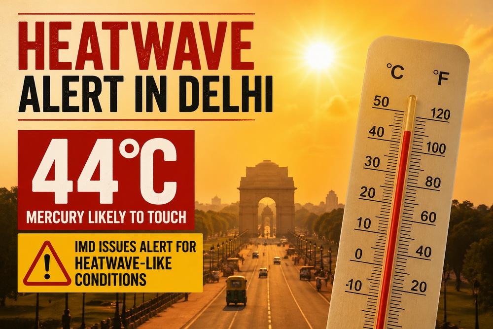 Heatwave alert in Delhi: Mercury expected to soar up to 44°C, IMD issues warning