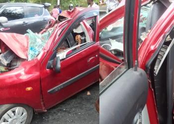 Four killed in collision between car and lorry in Tumakuru