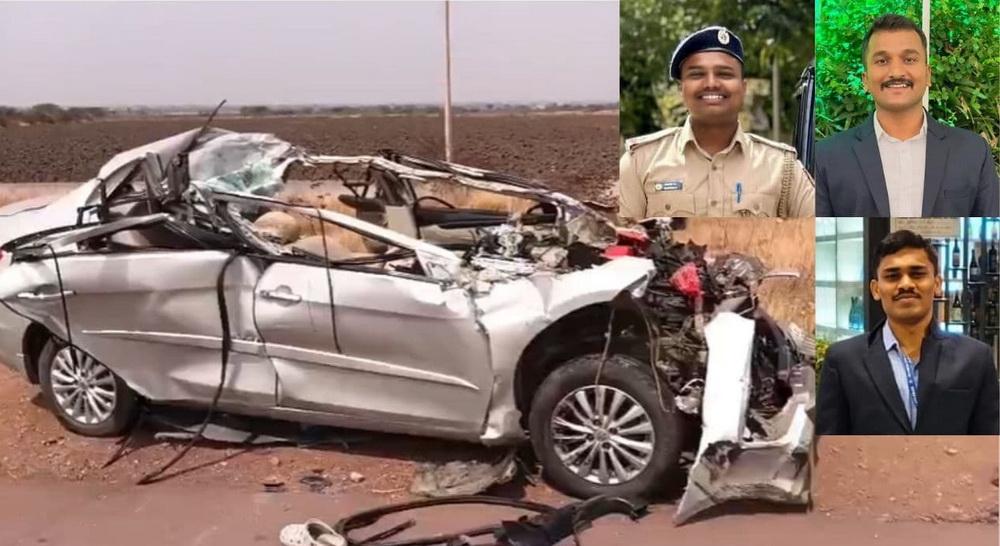 Three newly appointed police sub-inspectors killed in Chitradurga road accident