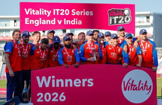 England seal 4-0 series wweep with 56-run victory over India in fifth T20I