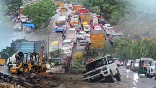 NH-48 cave-in near Gurugram triggers major Delhi–Jaipur traffic diversions