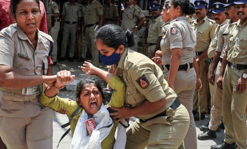 Bengaluru Police detain students protesting near Election Commission office