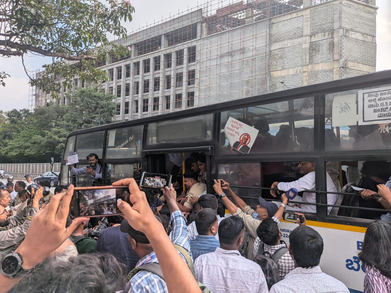 Protesters detained while marching towards Karnataka CEO’s office in Bengaluru