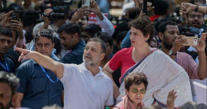 Rahul, Priyanka face police standoff during INDIA bloc march against CEC at Akashvani Bhawan