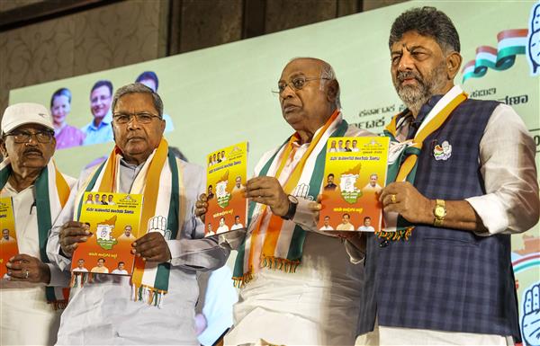Congress releases Karnataka poll manifesto; promises to repeal all ‘anti-people laws’ passed by BJP govt