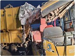 Four students killed, 8 injured in school bus-tractor collision in Bagalkot