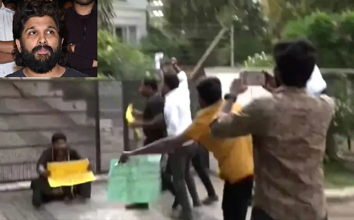 Protestors vandalize Allu Arjun's residence in Hyderabad, demand justice for woman who died in stampede