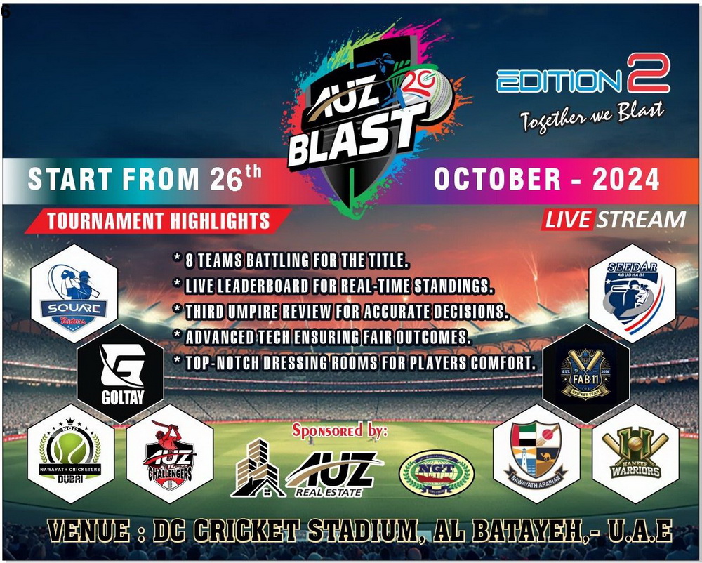 Excitement builds as 128 players selected for AUZ T-20 in Dubai; Hayat Shaikh and Abul Hasan top the auction