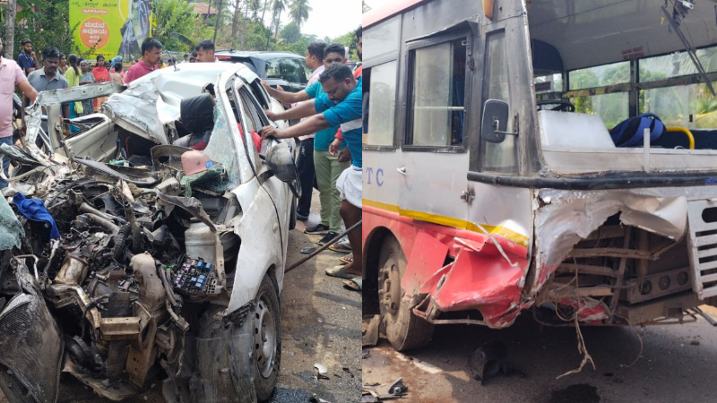 3 children, 2 women among 6 killed in head-on collision between bus and car in Kodagu