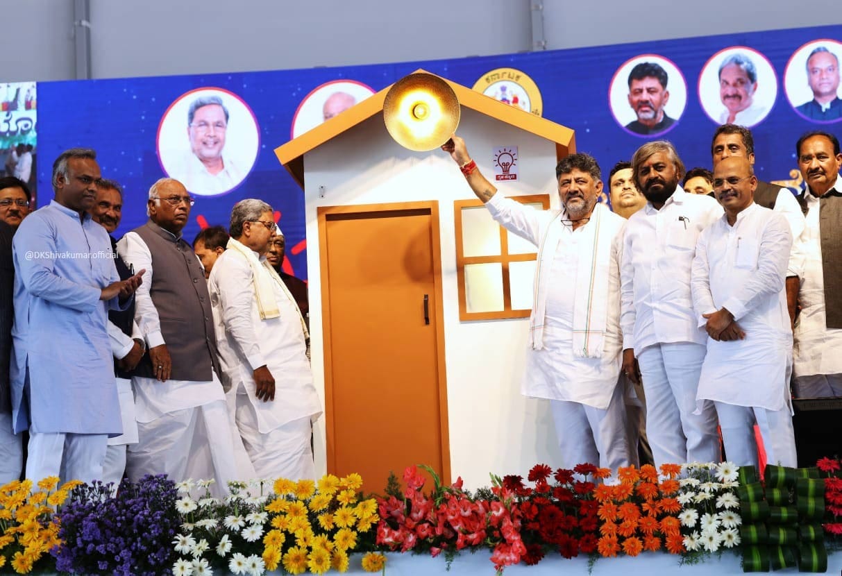 Karnataka govt formally launches ‘Gruha Jyothi’ free power scheme, CM &amp; Kharge target PM Modi