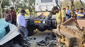 Four killed, three hurt after car rams into truck in UP’s Bulandshahr