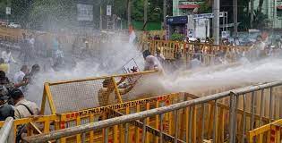 MP: Police use water cannon on Congress workers protesting against exam ‘scam’ in Bhopal