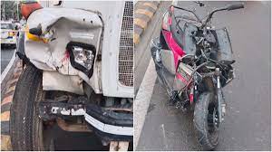 Three killed as their two-wheeler collides with dumper on bridge in Mumbai