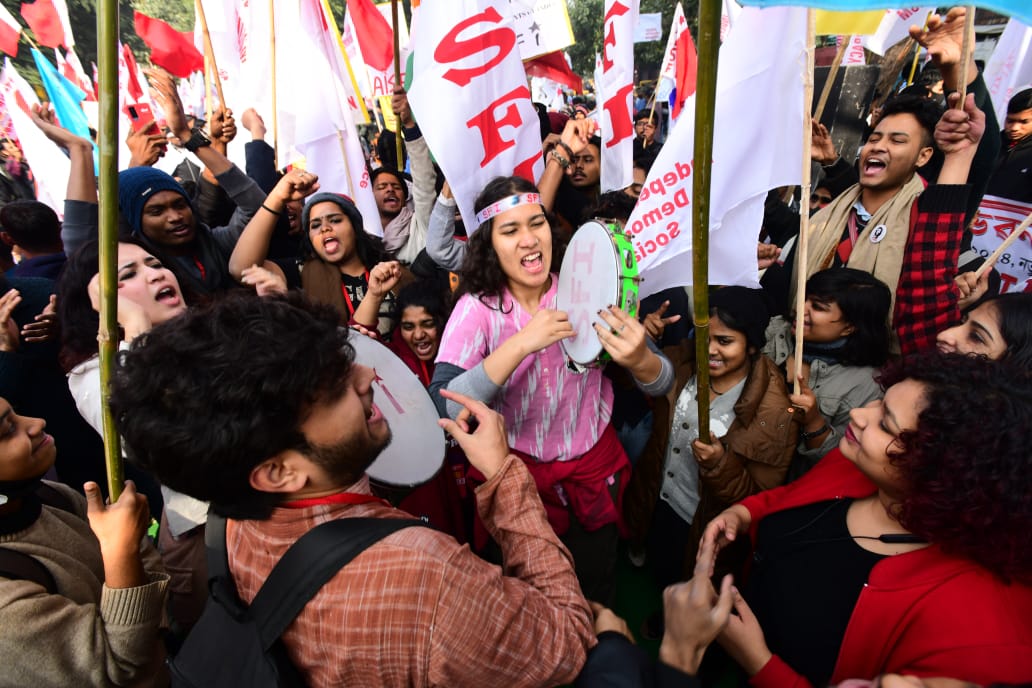 Student outfits hold demonstrations against NEP, NEET, CUET at Jantar Mantar