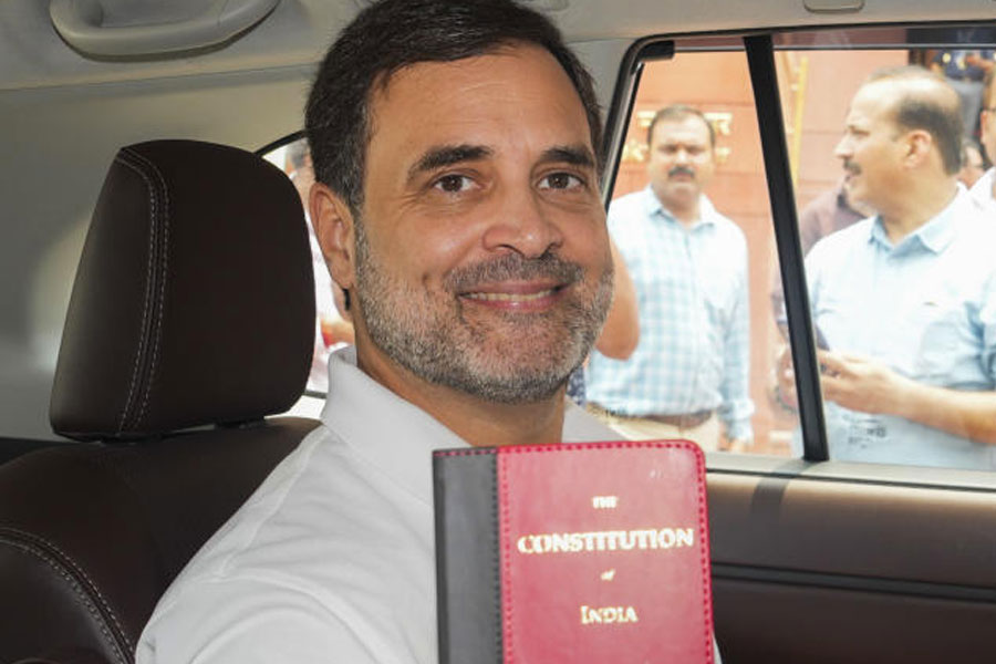 Holding copies of constitution, Rahul Gandhi says attack on Constitution by Modi and Amit Shah not acceptable