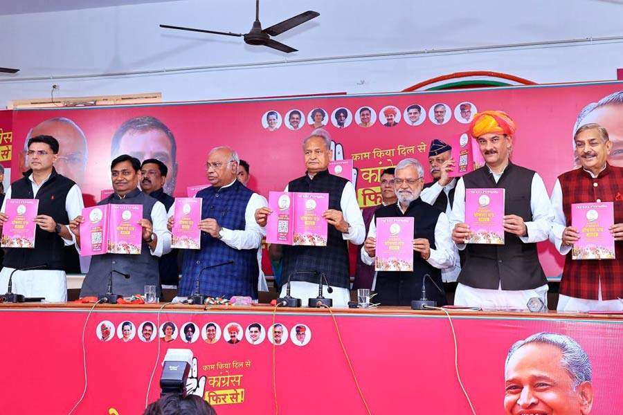 Ashok Gehlot releases Congress' poll manifesto for Rajasthan assembly elections