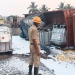 Bhatkal: Lorry Carrying Extra Neutral Ethanol Overturns in Basti