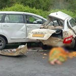 Three killed, five injured after two cars collide head-on near Shivamogga