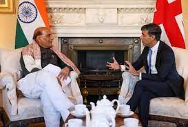 Rajnath Singh Discusses Defence Ties With UK PM Rishi Sunak During Visit
