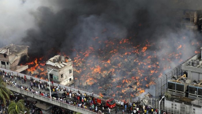 Fire guts one of the biggest clothing markets in Bangladesh's Dhaka