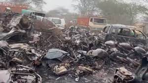 450 vehicles kept at police yard gutted in fire in Delhi’s Wazirabad