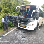 Bhatkal man dies, wife injured in collision between Omni van and Bus on Gersuppa highway in Honnavar