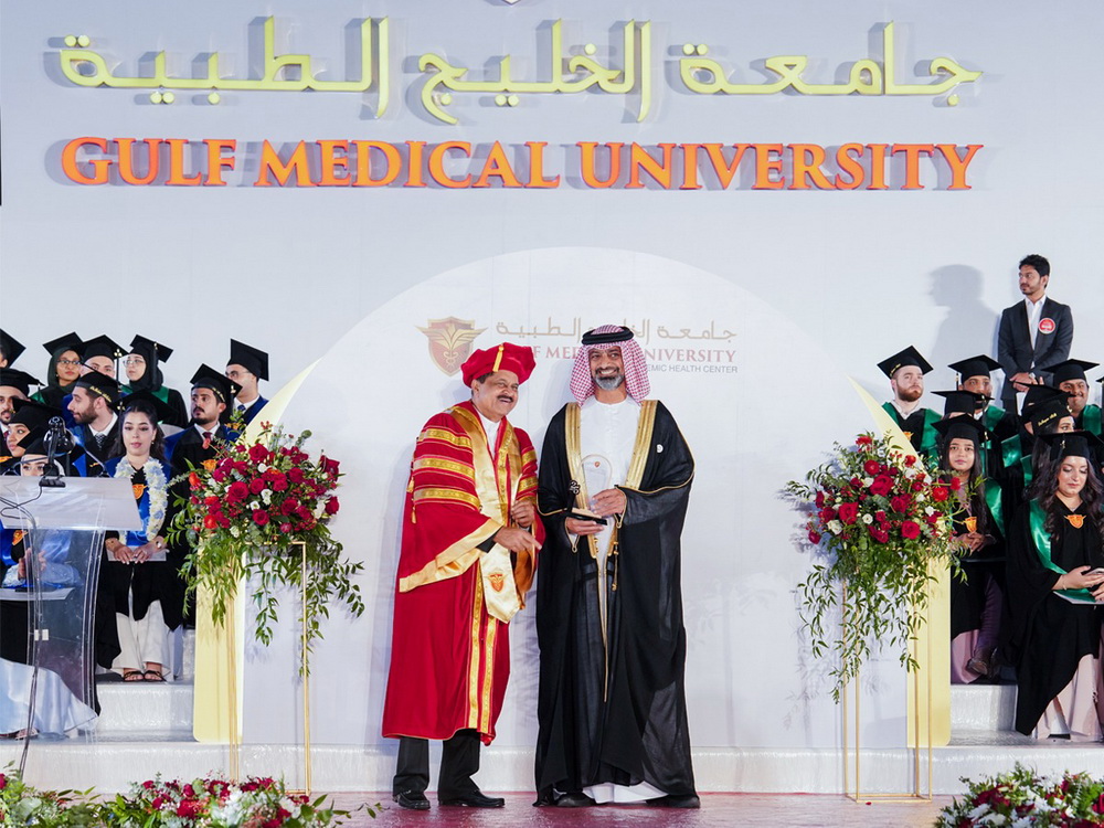 His Highness Sheikh Ammar bin Humaid Al Nuaimi witnesses the graduation ceremony of 509 students from Gulf Medical University