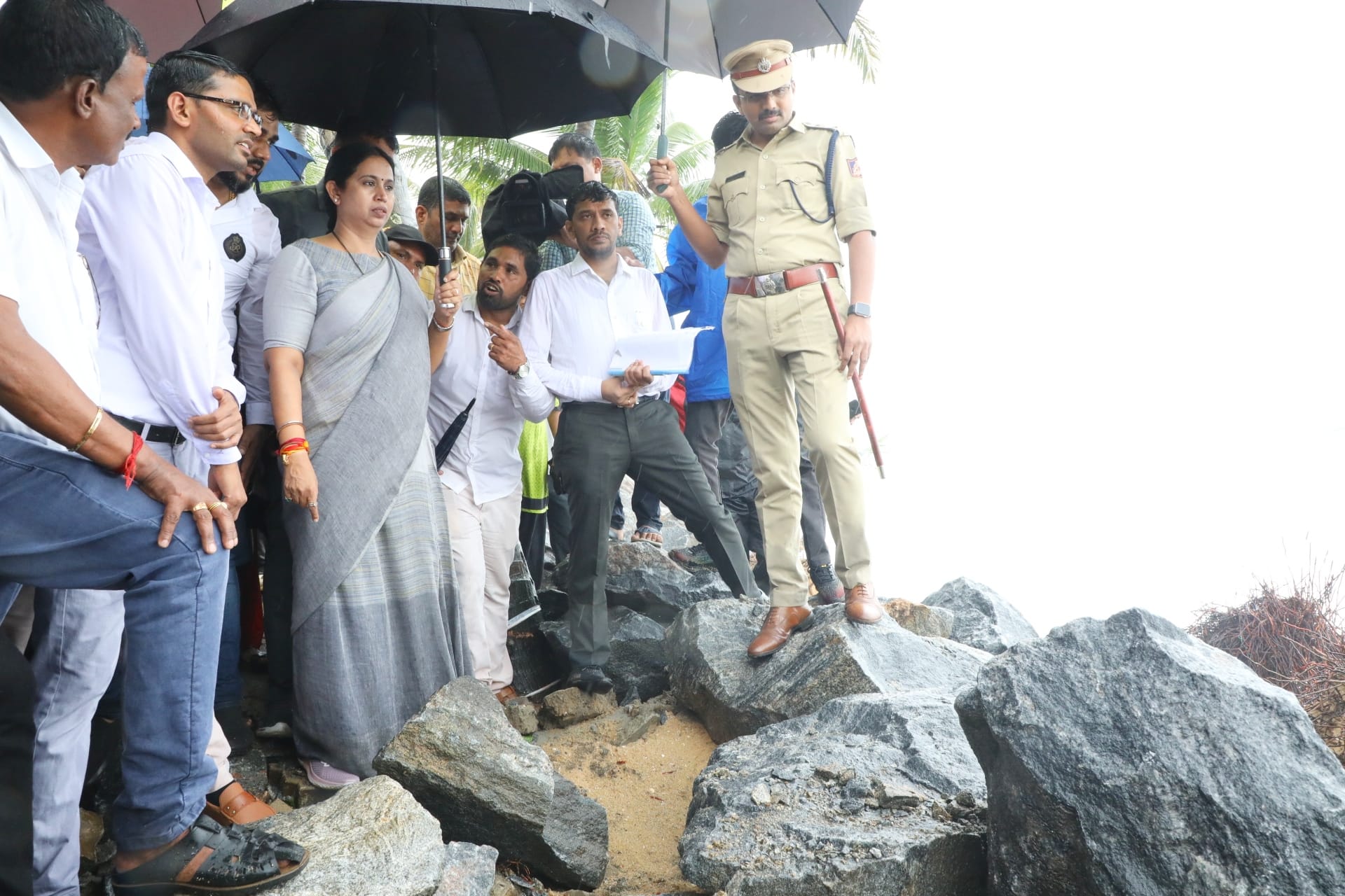 Minister Lakshmi Hebbalkar Vows to Find a Permanent Solution for Sea Erosion in Udupi District