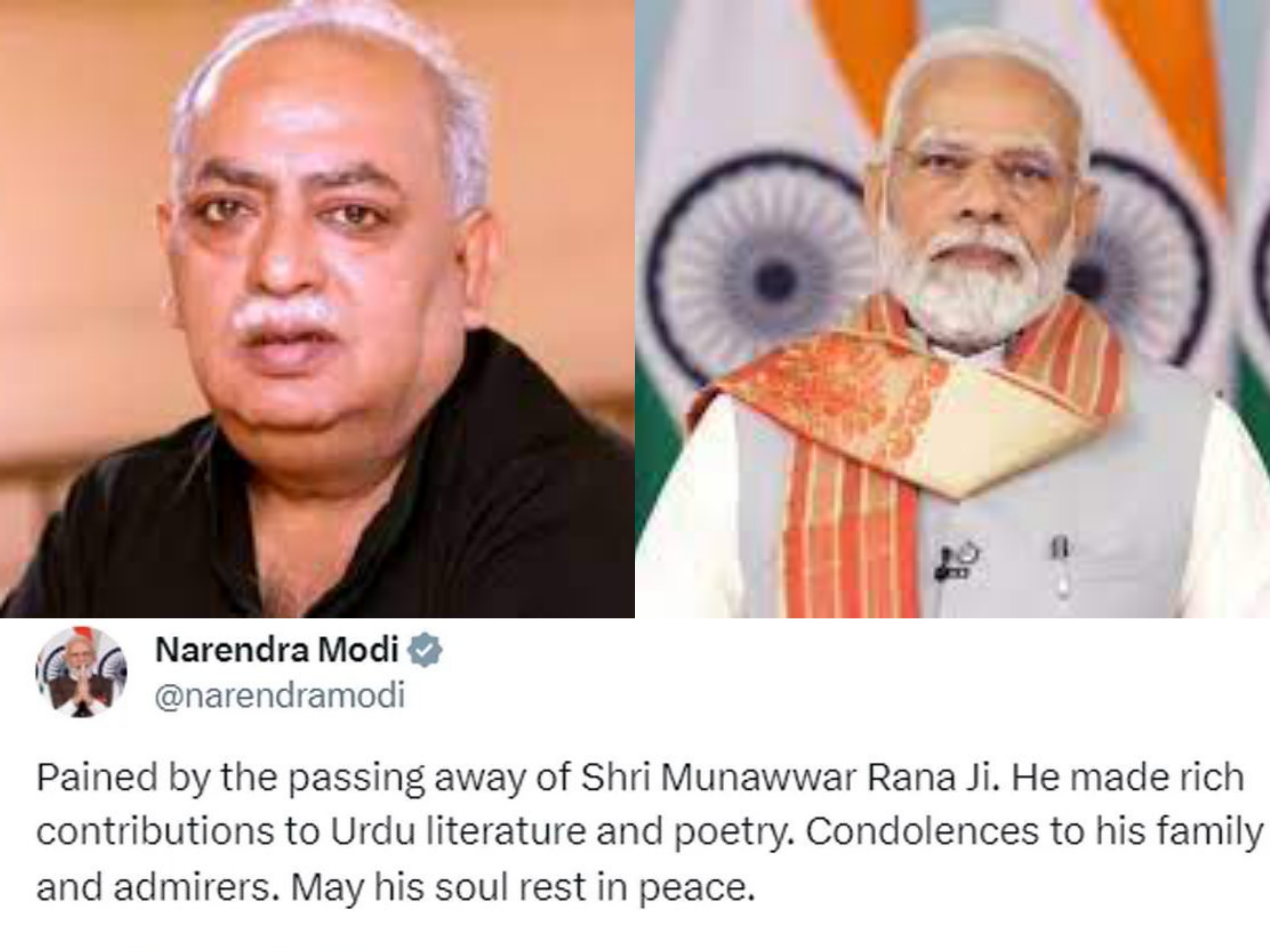 Munawwar Rana made rich contributions to Urdu literature: PM Modi