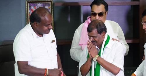 M P Kumaraswamy joins JD(S) after resigning as BJP MLA