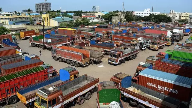 Karnataka Truckers go on strike protesting fuel hike, toll problems