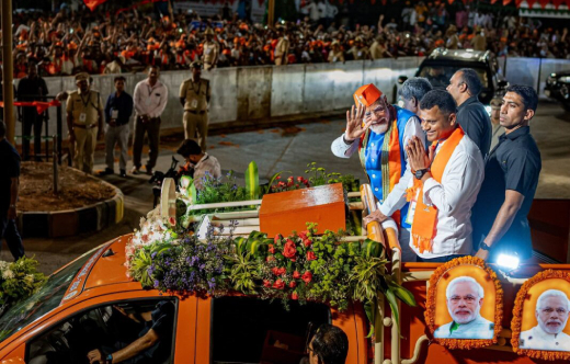 PM Modi leads vibrant roadshow in Mangaluru ahead of Lok Sabha elections