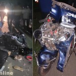 Father and daughter severely injured after a car rams their scooter in Shiroor, near Bhatkal