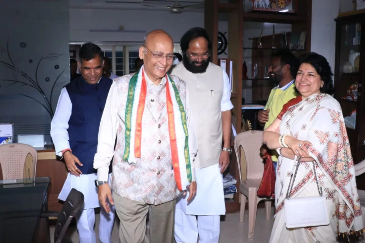 Abhishek Singhvi files nomination as Cong candidate for RS bypoll from Telangana